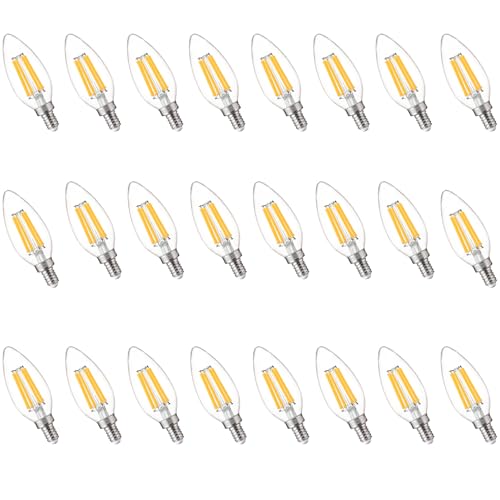 Image of FLSNT 100W Equivalent LED Candelabra Bulbs, 800LM Dimmable B11 E12 LED Chandelier Light Bulbs, 5.5W, 3500K Netural White, 24 Pack