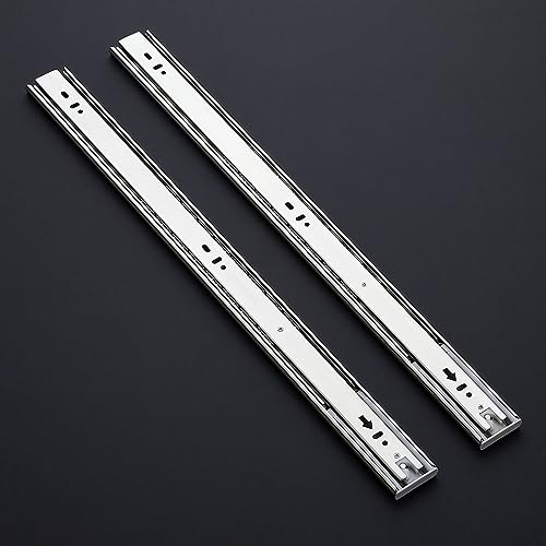 Image of Ravinte 2 Pairs Full Extension Ball Bearing Drawer Slides - 4 Pack Soft Close, 22 Inch Side Mount, Silver Rails Track