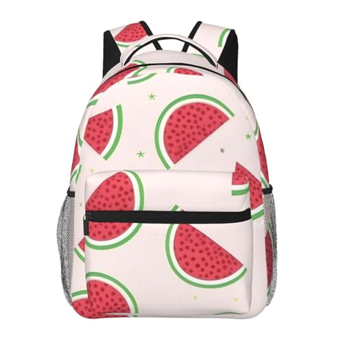 Sac à dos de voyage léger rose pastèque multi-poches pour randonnée et sport