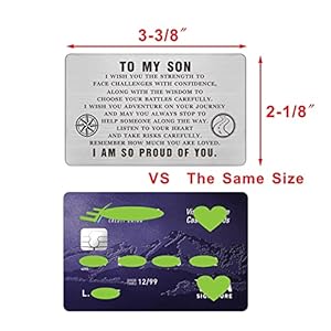 ABNTY To My Son Graduation Card - Steel Engraved Inspirational Quote Message Gifts for Son - Birthday Christmas Gifts Wallet Insert ABNTY To My Son Graduation Card Steel Engraved Inspirational Quote Message Gifts for Son Birthday Christmas Gifts Wallet Insert
