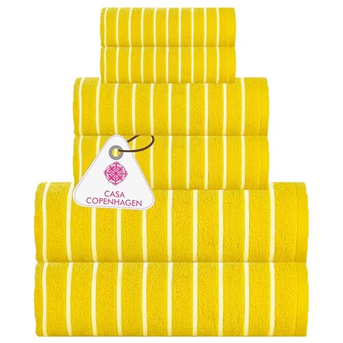 Casa Copenhagen Ecstatic Juego Toallas 6 Piezas Amarillo, 600 G M , 2 Toallas Baño, 2 Toallas Mano, 2 Paños Fabricado En Suave Algodón Egipcio Para Baño, Cocina Y Ducha. Casa Copenhagen Ecstatic Juego Toallas 6 Piezas Amarillo, 600 G M , 2 Toallas Baño, 2 Toallas Mano, 2 Paños Fabricado En Suave Algodón Egipcio Para Baño, Cocina Y Ducha.