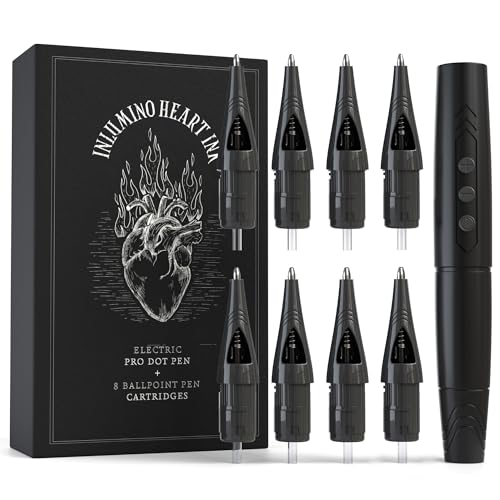 Tattoo Practice Pen by Inlumino Heart Ink – Wireless Rotary