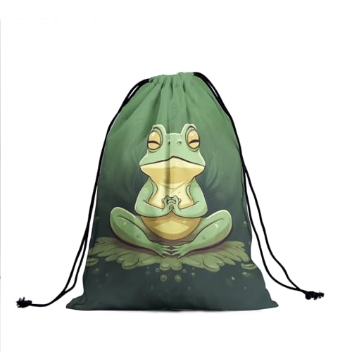 Nerxy Cute Frog Gymnastics Grip Bag - Yoga Frog Drawstring Grip Bag for Gymnasts Green Animal String Bag Adjustable Gym Drawstring Pouch for Travel Sports2