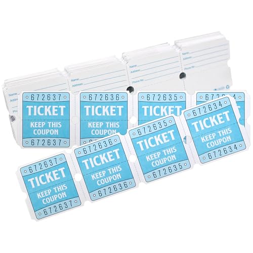L LIKED 100 Raffle Tickets, 50/50 Raffle Ticket Double Roll,Tickets for Event, Raffles, Carnival, Door Prizes and Class Reward (Blue)