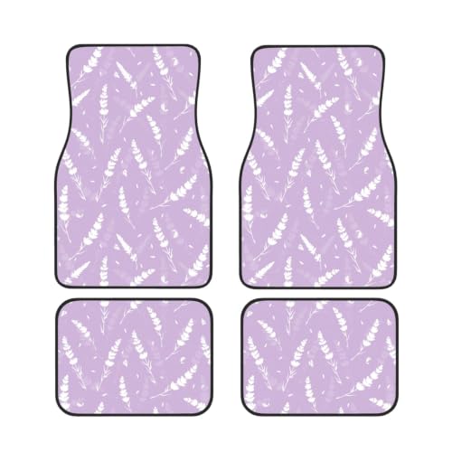 Alfombrillas de coche lavanda morada juego de 4 piezas antideslizantes para turismos
