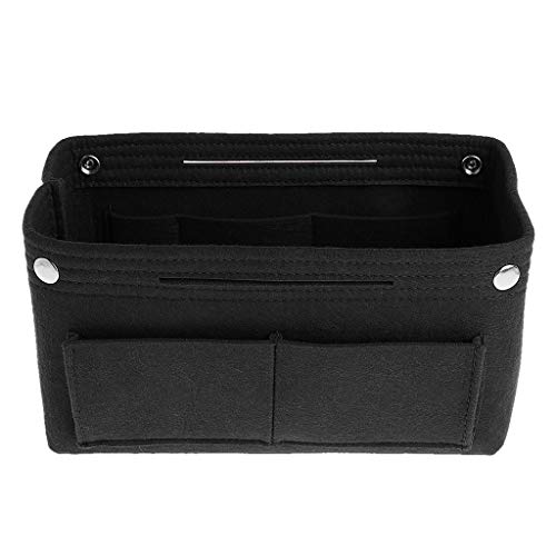 VIccoo Bolsa de Maquillaje de Fieltro Organizador de Bolso Bolso de inserción de Monedero Bolsa de cosméticos de Almacenamiento de Tela - Negro - L