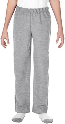 Gildan unisex child Youth Open Bottom Sweatpants, Style G18400b Sweatpants, Sport Gray, Medium US