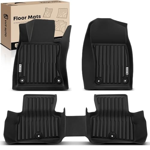 YHTAUTO Floor Mats Compatible with 2014-2017 Infiniti Q50, TPE Floor Liners All-Weather Protection Custom Fit, 1st & 2nd Row, Set of 3 Black