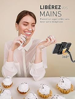 TRYONE Support de téléphone pour lit Flexible Long Bras réglable de en col de Cygne pour iPhone, Smartphone, Longueur Totale 90cm/35 Pouces