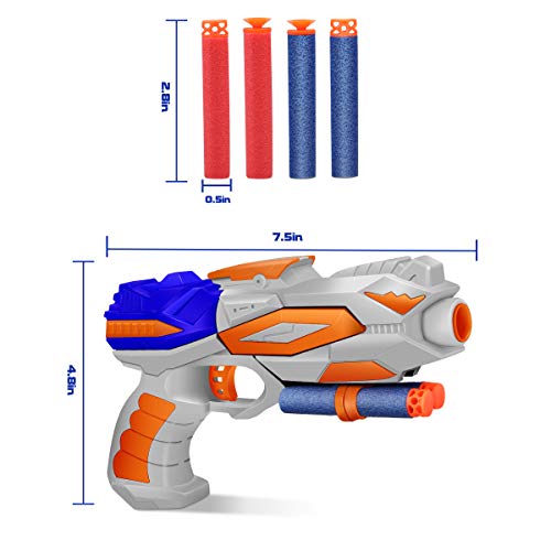 Duckura 2 Pack Toy Guns, Foam Blaster Gun Boys Toy with 80 Refill Soft Darts Bullet, Kids Toy Gifts for Age 3 4 5 6 7 8 9, Birthday Gifts Party Supplies Games for 4 Years Up Boys