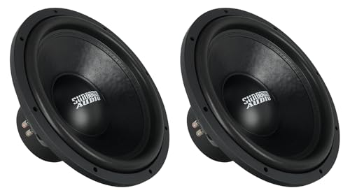 Sundown Audio E-15 V.4 D2 15 in 750-Watt RMS 1500-Watt Peak Dual 2 Ohm Car Subwoofer, DVC Design, High Excursion Performance, for Vehicle Bass Systems, 2-Pieces