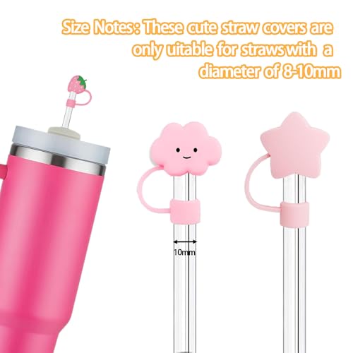 Image of 7Pc Straw Cover for Stanley Cup, Silicone Straw Topper for Stanley Cup 30&40oz with Tumblers, 10mm 0.4in Lid Accessories (Reusable)