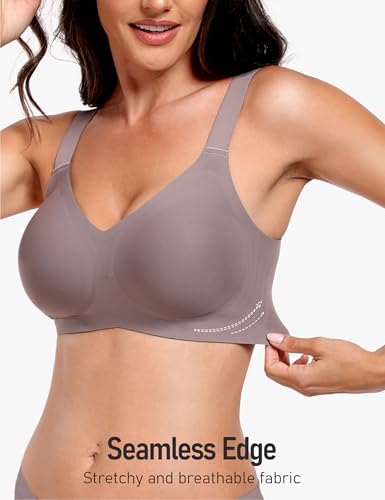 Image of GXOULRRA V Lace Wireless Jelly Bra Seamless Push Up Bras for Women No Underwire Full Coverage Comfortable Sleep Bralette