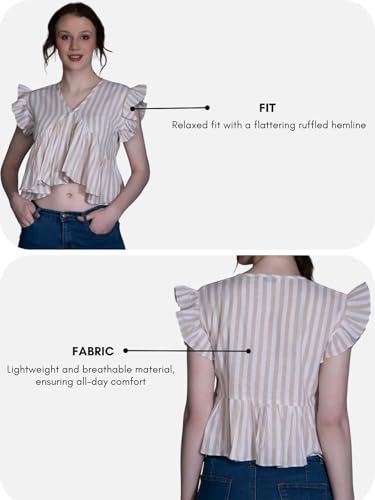 Image of DHRUVI TRENDZ Women's Cotton Regular Fit Top