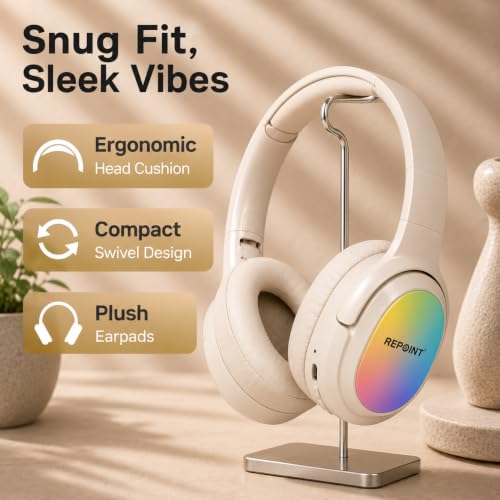 Image of RASSFOAT X7 RGB Wireless Headphones - Powerful Sound, 10H Playtime & Stunning 7-Color RGB Lights. Foldable, Comfortable, and Perfect for Music, Gaming, Movies & Calls-Anywhere, Anytime.