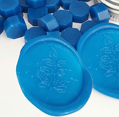 Miniatura 2 de 80 cuentas de cera de sellado azul para paquetes de tarjetas de regalo, kit de cera de sellado