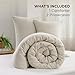 Bedsure Queen Size Comforter Set, Beige Soft Prewashed Bedding for All Seasons, 3 Pieces GentleSoft™ Warm Down Alternative Bed Set, 1 Lightweight Comforter (90