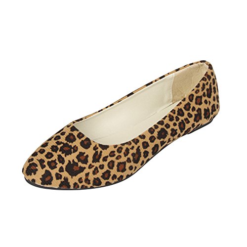 MISSMAO Femme Ballerines Leopardo Chaussures Plates Été Sauvage et Gracieux,Léopard Beige,EU 41