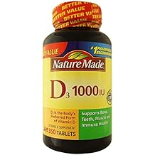 Nature Made Vitamin D3 Dietary Supplement Tablets, 1000IU, 350 count, Packaging May Vary