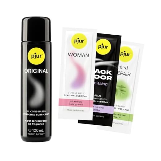 pjur ORIGINAL – Fördelspack inkl. 3 st. glidgelprover – Premium silikon-glidgel – lång glidförmåga utan lim (1 x 100 ml)