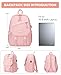 Pink School Backpack for Women Girls: 15.6 Inch College Book Bag with USB Charging Port Anti Theft Student Casual Daypack Middle High School Bag Fashion Travel Back Pack Laptop Backpacks for Teen Boys