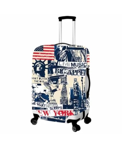 Blue New York Polyester Fabric Protective Luggage Cover Without Suitcase (Medium)