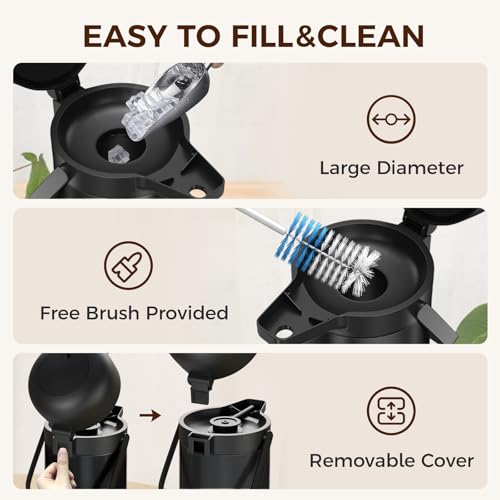 Image of Coffee Carafe for Keeping Hot - Gezoss 102OZ / 3L Airpot Coffee Dispenser with Pump - Large Coffee Carafe for Hot Drinks Tea Liquid - Insulated Stainless Steel Hot Water Beverage for Parties,Black