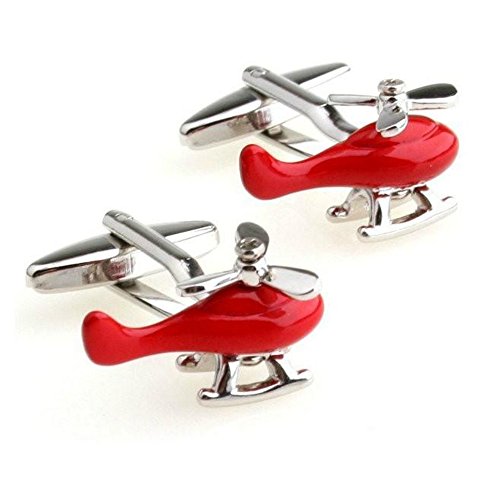 Mancuernillas estilo avion rojo para hombre