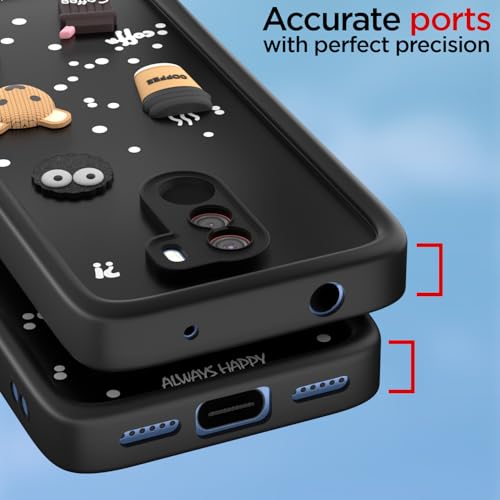 Image of Pikkme Back Cover for Poco F1 | 3D Cartoon Silicone Case Cute & Fun Full Protective Bumper Cover (Black)