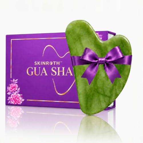 Image of Grade A+ Pure Jade Gua Sha Tool for Face Massage, Jawline Sculpting & Lymphatic Drainage, Natural Jade Stone, Premium Travel-Friendly Rigid Gift Box