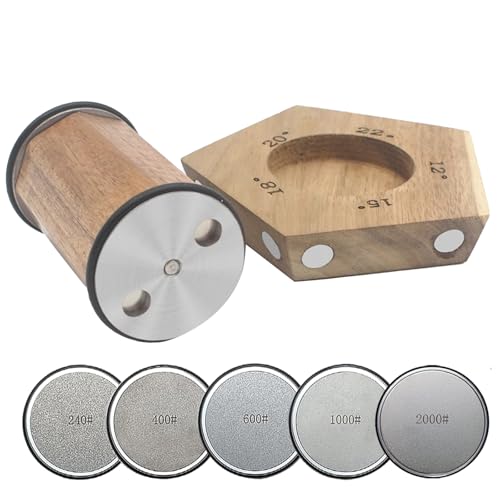 Rolling Knife Sharpener, Rolling Sharpener Kit for Kitchen and Chef's Knives with Industry Diamond&Corundum Stones for Sharp Edges, 5 Magnetic Angle Offer 12/15/18/20/22°