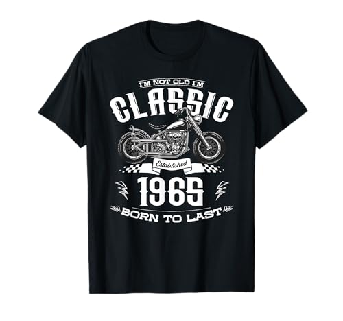 60° compleanno uomo motociclista motociclista motociclista 1965 Maglietta