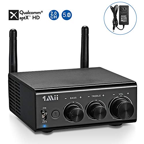 1Mii 2020 Bluetooth Digital Amplifier, HiFi Bluetooth 5.0 Audio Amplifier Receiver aptX HD