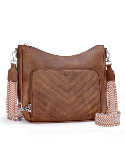 CHOLISS Anti Theft Crossbody Bags for Women, Leather Crossbody Purse Medium Travel Shoulder Handbags Built in Wallet RFID