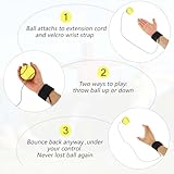 4 Stück Handgelenk Return Ball Mit Schnur - Springball für Kinder und Erwachsene - Gummi Rebound Ball für Spielen und Handgelenkübungen