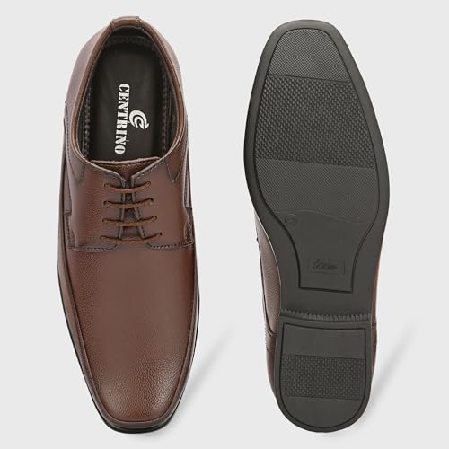 Image of Centrino Formal Shoes for Men | Lightweight Comfortable Office Shoes for Man Stylish | Cushioned Insole Lace-Up Shoes for Men | Durable TPR Sole | Trendy Classic Design Footwear for Men (8118)