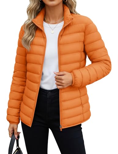 MAGCOMSEN Women's Puffer Jacket Lightweight Casual Quilted Padded Coat