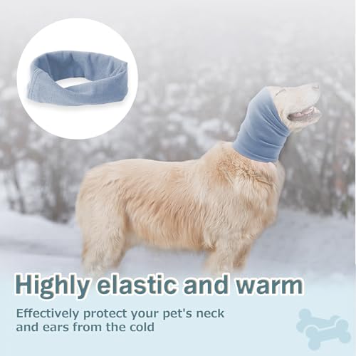 Image of Dog Ear Muffs with Noise Protection Breathable Calming Band for Dogs & Cats Head Wrap with Anxiety Relief (Blue, Small)