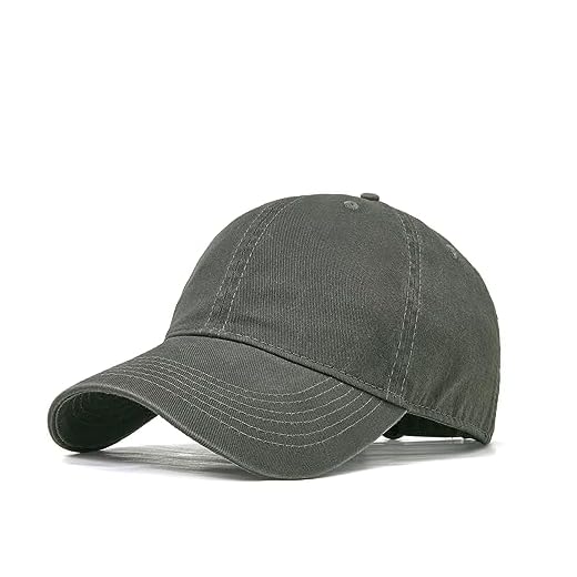 FASHIXD Oversize XXL Baseball Caps,Vintage Baseball Cap Golf Hat for Big Heads 22"-25"，Sports Cap Dad Cap Adjustable[All Senson], Gray Green, XXL