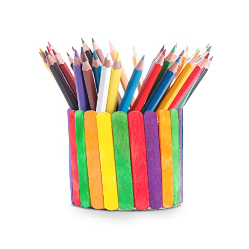 500 Pack 6 Inch Jumbo Craft Sticks In Bright Colors - Wooden Popsicle Sticks #TOP4