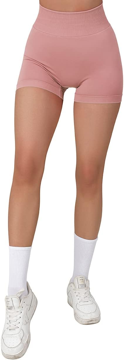 SUUKSESS Women Seamless Booty Shorts Butt Lifting High Waisted Workout Shorts - Image 3