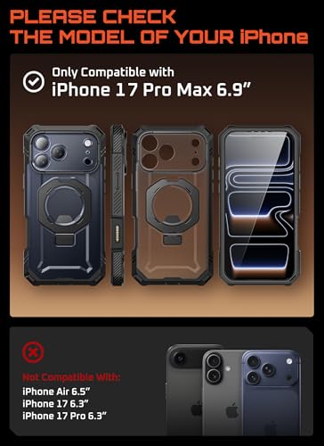 Image of SUPCASE for iPhone 17 Pro Max Case with Tempered Glass Screen Protector