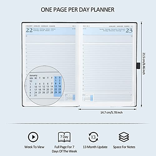 Kalender 2021/2022 dagelijkse planner A5 hardcover - afsprakenplanner, afsprakenkalender 1 dag 1 pagina, planner… - Image 5