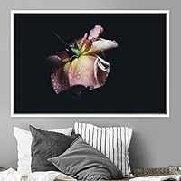 Framed Canvas Wall Art Flora Snapshot Closeup Dark Expressive Farmhouse/Country Floral Multicolor Photography Realism Single - 16x24 inches