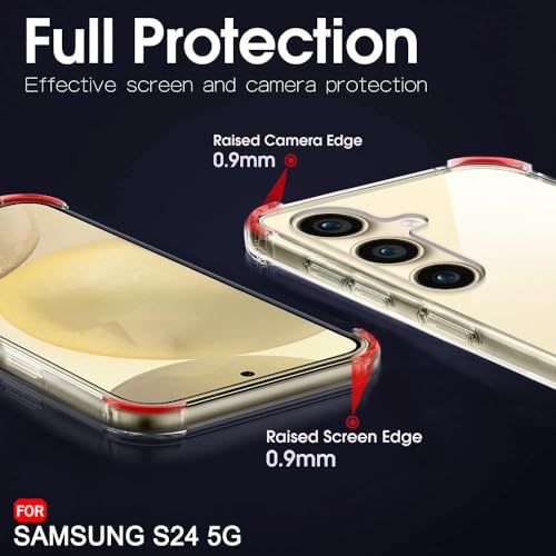 Image of TheGiftKart Crystal Clear Back Cover Case for Samsung Galaxy S24 5G | 360 Degree Protection | Shock Proof Design | Transparent Back Cover Case for Samsung Galaxy S24 5G (PC & TPU, Transparent Bumper)