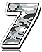 Biomar Labs® 1 x Vinilo Adhesivo Número 7 Camuflaje Militar Camouflage Sticker Gris Pegatina Coche Auto Motocross Moto Sport Start Racing Rally Tuning N 237