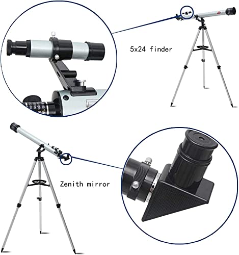 Telescopio refractor 60mm para principiantes con trípode miniatura 6