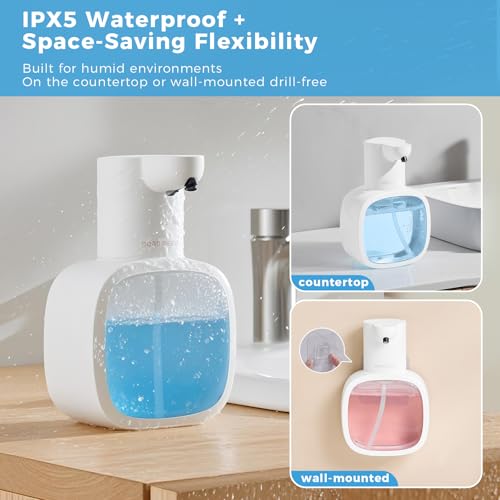 DODO MEKIA Automatic Liquid Soap Dispenser, 17oz/500ml Touchless Rechargeable with 4-Level Adjustable & IPX5 Waterproof - Level Display for Wall/Tabletop Use in Bathroom, Kitchen, White by DODO MEKIA - Image 5