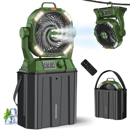 Ahoall Ventilateur brumisateur avec seau portable de 6 L pour ter...