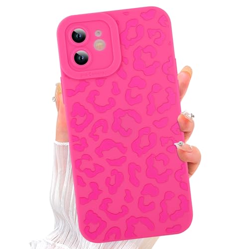 Image of ZIYE for iPhone 12 Case Hot Pink Leopard Pattern Phone Case